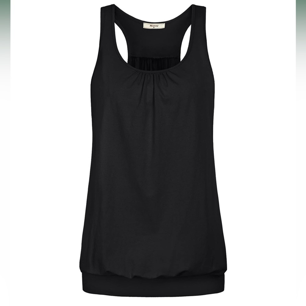 NWT Miusey Womens Sleeveless Round Neck Loose Fit Racerback Yoga Tank Top Medium